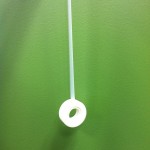 green wall white tape